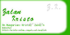 zalan kristo business card